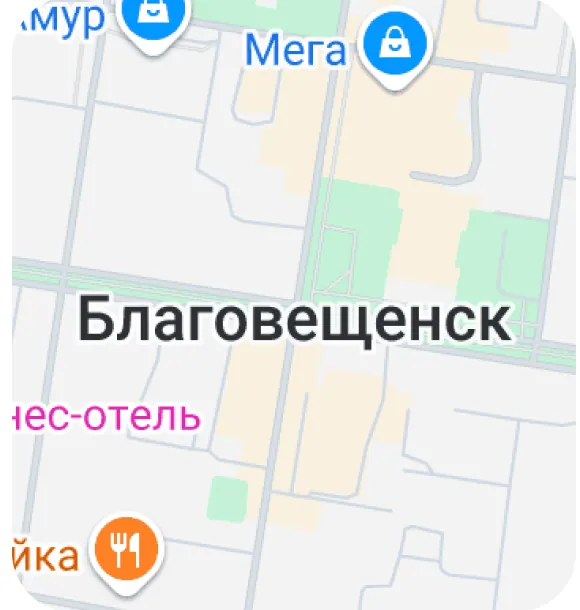 Карта Благовещенска — расположение ЖК «Гавань»